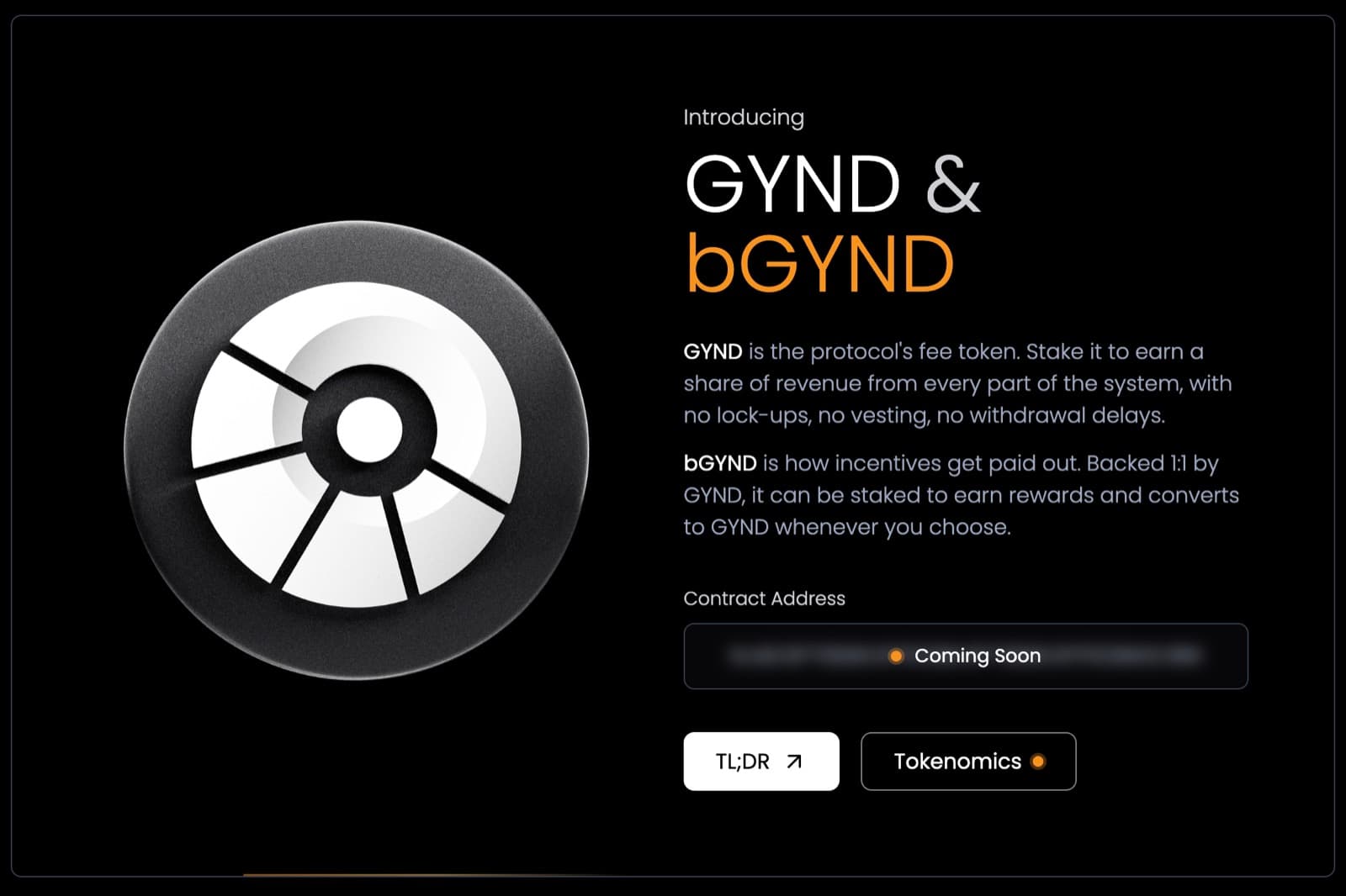 Introducing GYND and bGYND, the fee token and the incentive token